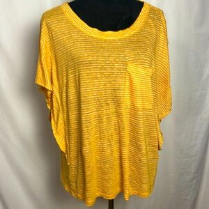 Sundance flutter sleeve tissue tee 100% linen L